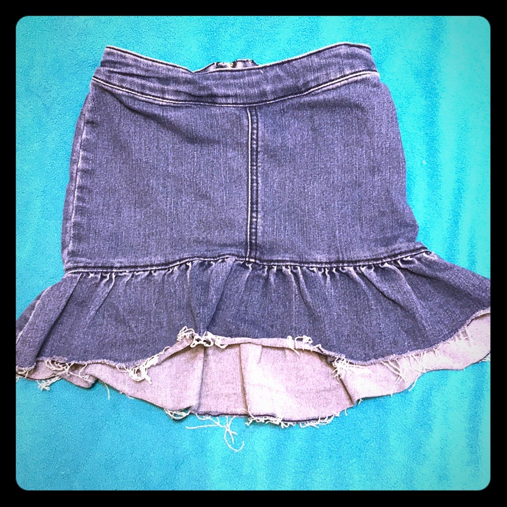 EUC Jean girls ruffle skirt casual